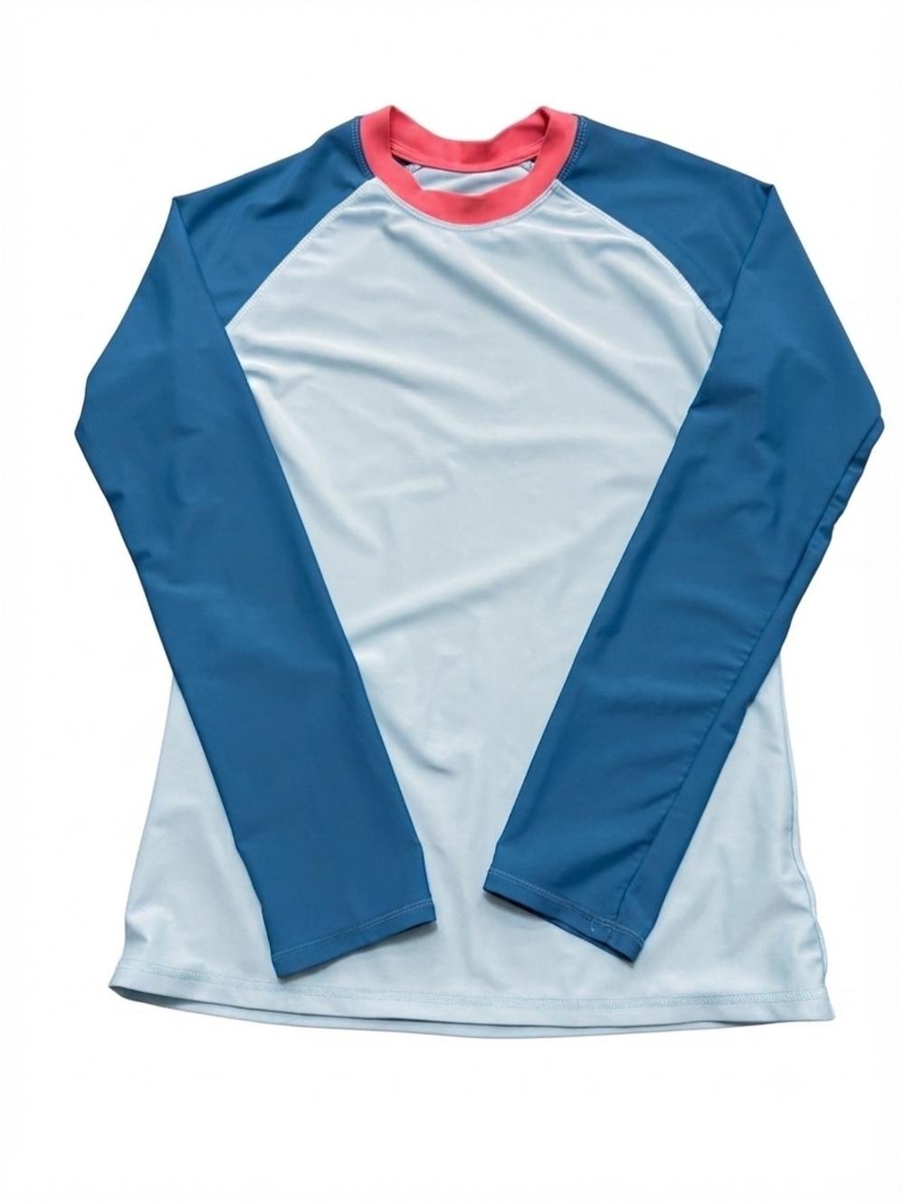 Eddie Bauer Kids Long Sleeve Rash Guard Swim Shirt Blue L 14/16 Sun Protection
